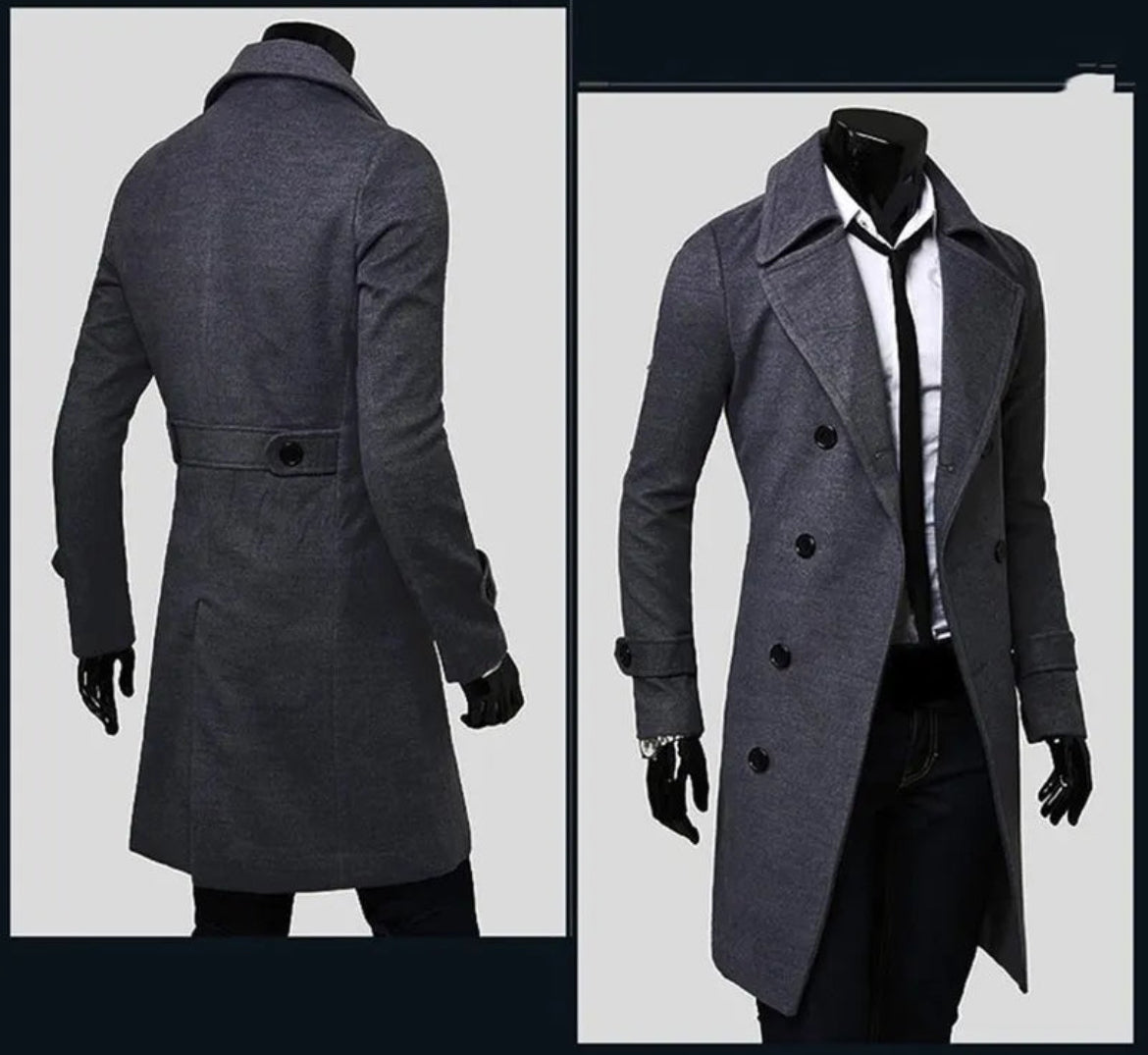 Casual Trench Coat Heren Herfst/Winterjas