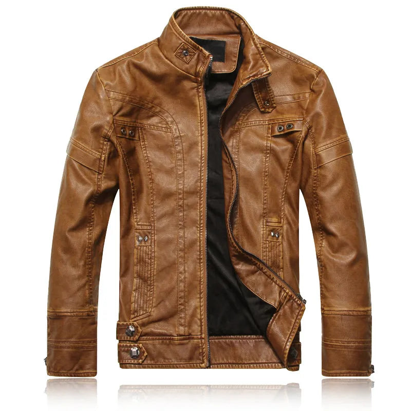 Heren Leren Coat Motor Jacket