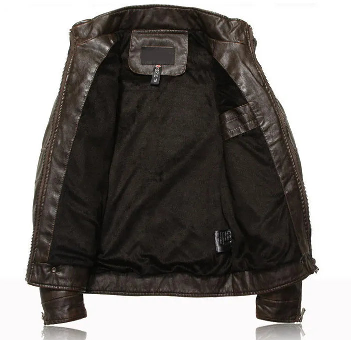 Heren Leren Coat Motor Jacket