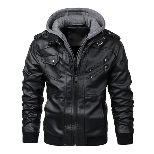 Heren Herfst/Winterjas Leren Jacket