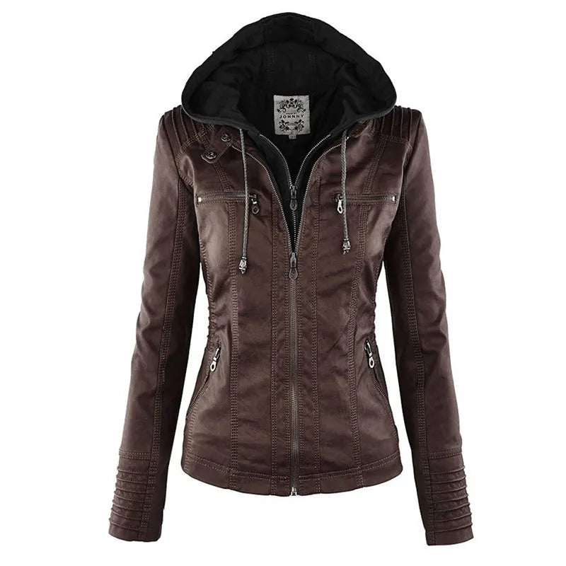 Dames Leren Herfst/Winterjacket