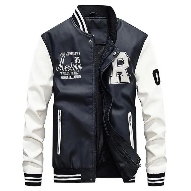 Baseball Motor Leren Jacket Heren