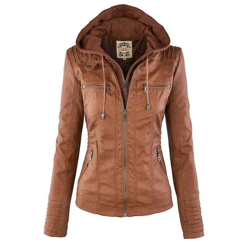 Dames Leren Herfst/Winterjacket