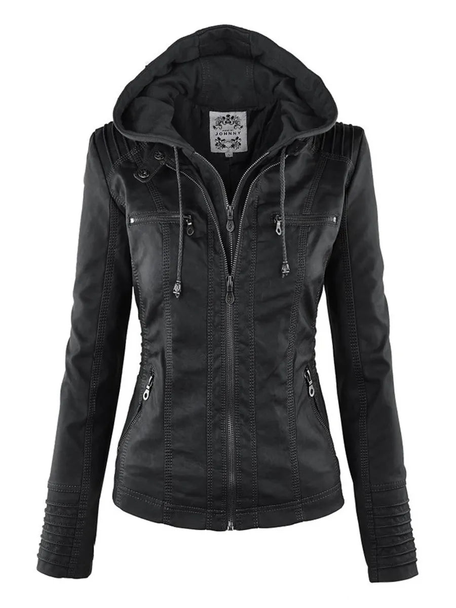 Dames Leren Herfst/Winterjacket