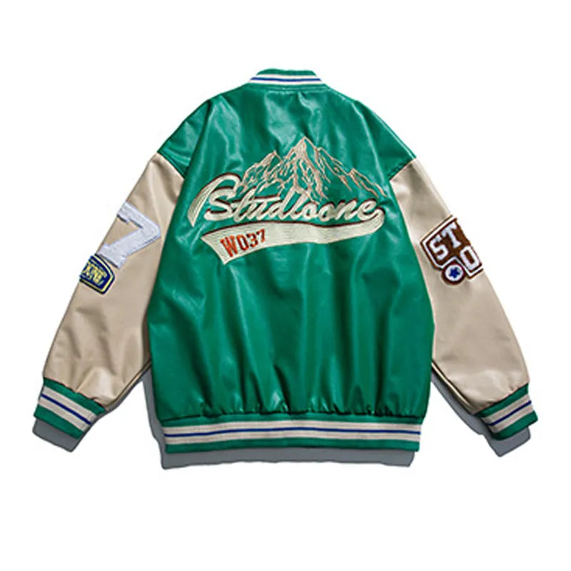 Leren Baseball Jacket Unisex