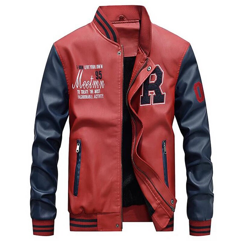 Baseball Motor Leren Jacket Heren