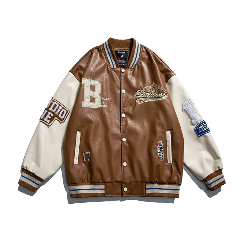 Leren Baseball Jacket Unisex