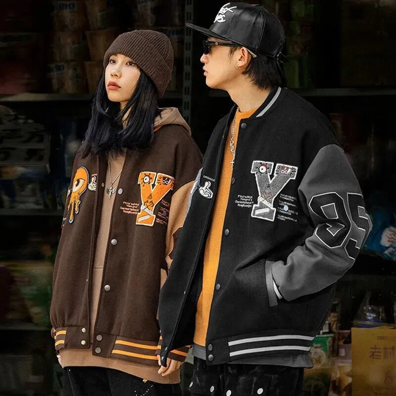 Oversizes Unisex Baseball Jacket