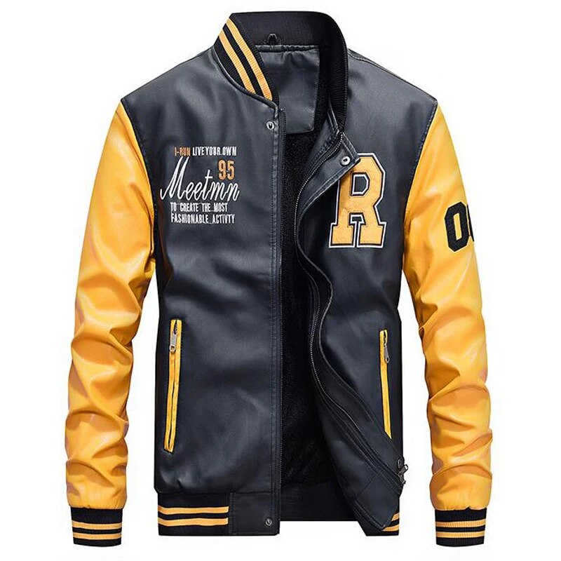 Baseball Motor Leren Jacket Heren